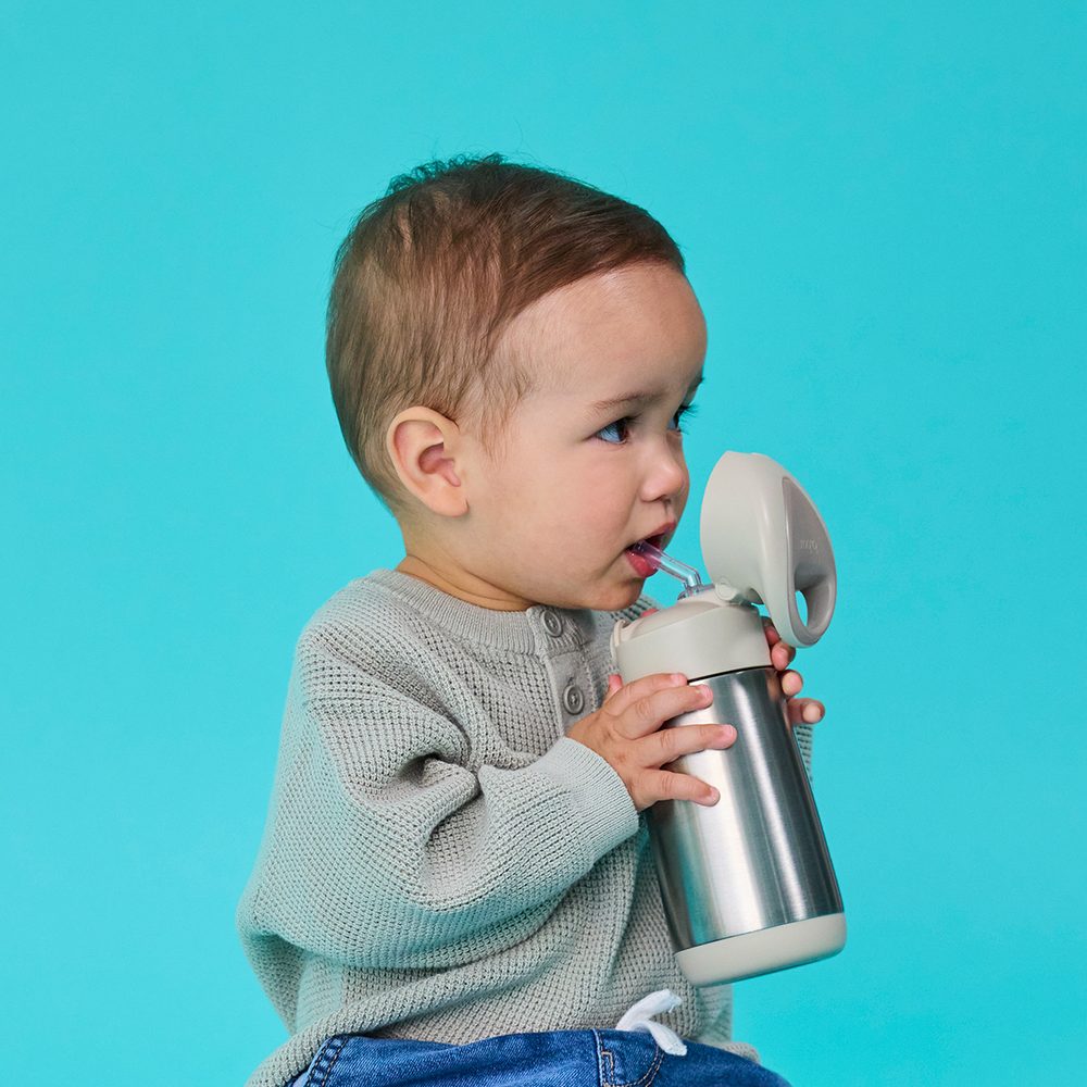 b.box Termoska na pití s brčkem 350 ml - béžová