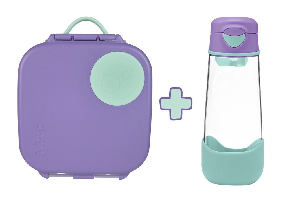 b.box Svačinový box střední + Sport lahev 600 ml - set lilac pop