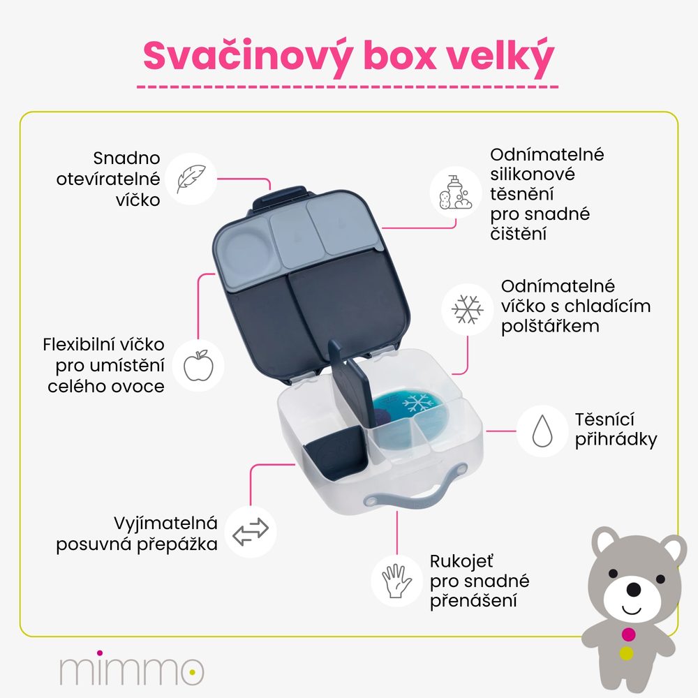 b.box Svačinový box velký - broskvový