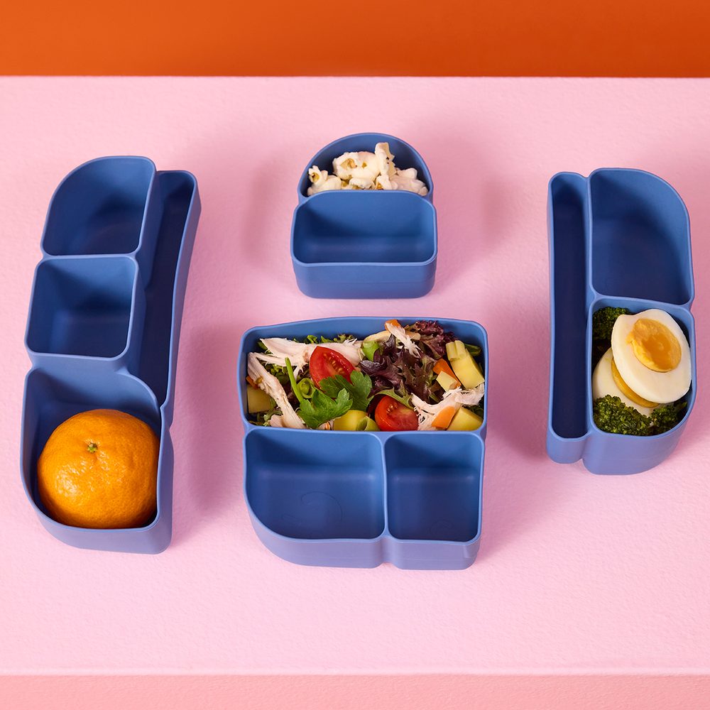b.box Silikonový bento organizér do středního boxu - modrý