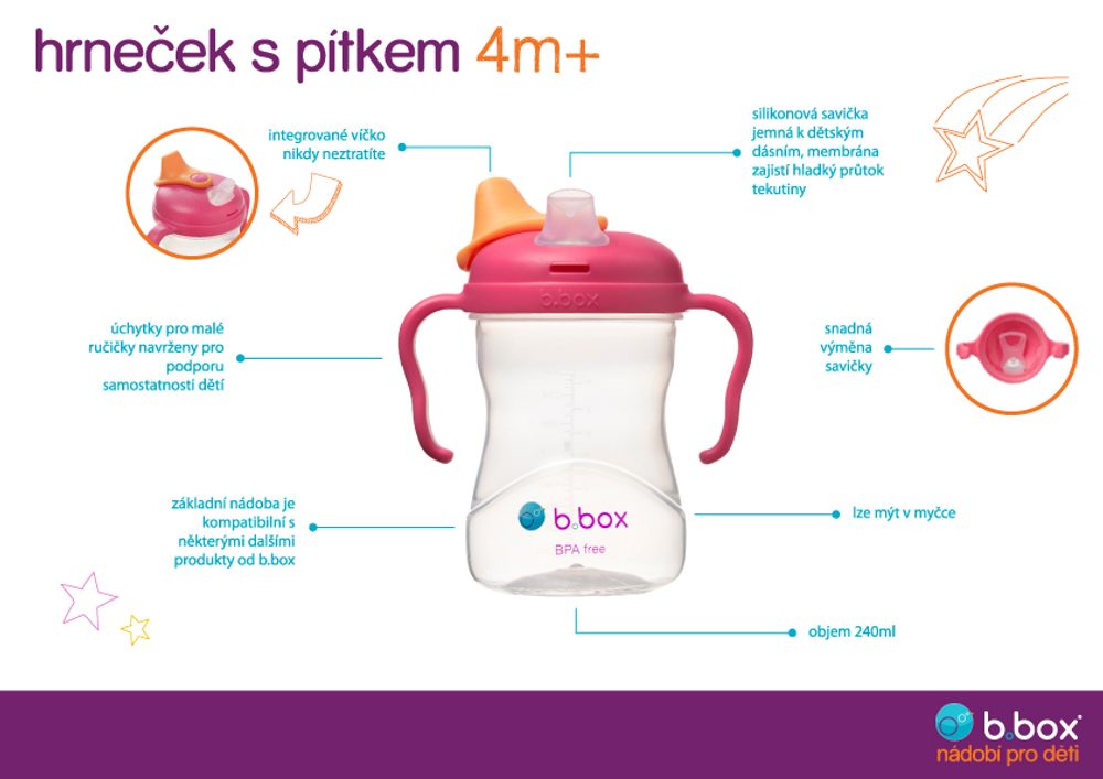 b.box Univerzální sada na pití 3v1, 240 ml - béžová