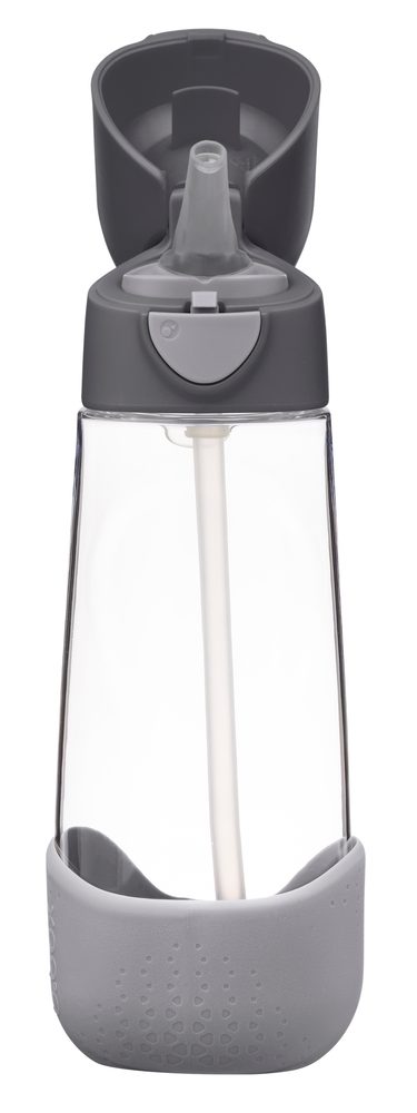 b.box Svačinový box střední + Lahev s brčkem 600 ml - graphite
