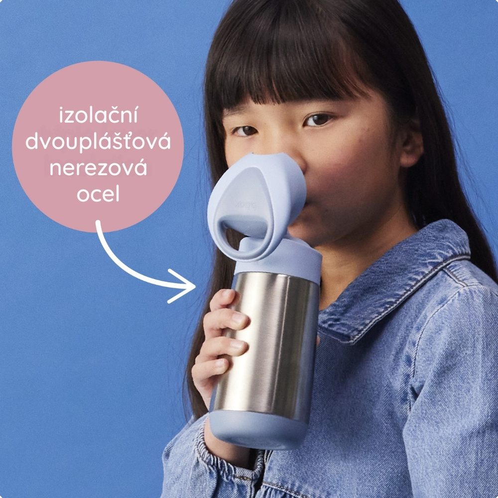 b.box Termoska na pití s brčkem 350 ml - béžová