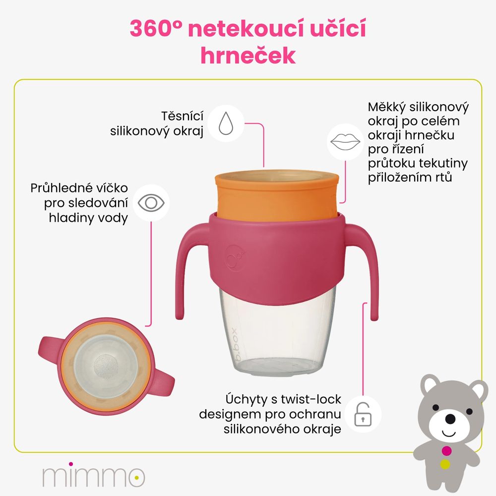 b.box 360° netekoucí učící hrneček 250 ml - lilac pop
