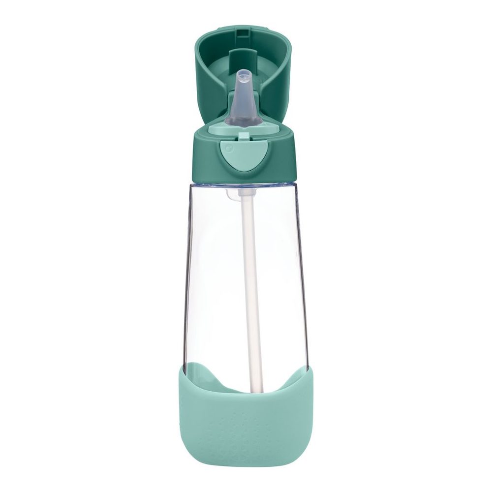 b.box Svačinový box střední + Lahev s brčkem 600 ml - set emerald forest