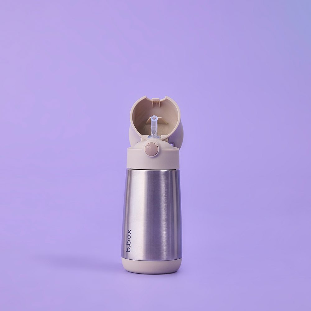 b.box Termoska na pití s brčkem 350 ml - béžová