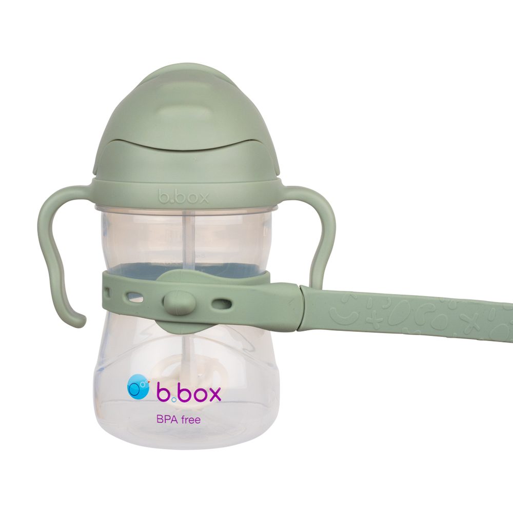 b.box Hrneček s brčkem + Univerzální silikonový pásek - set zelený