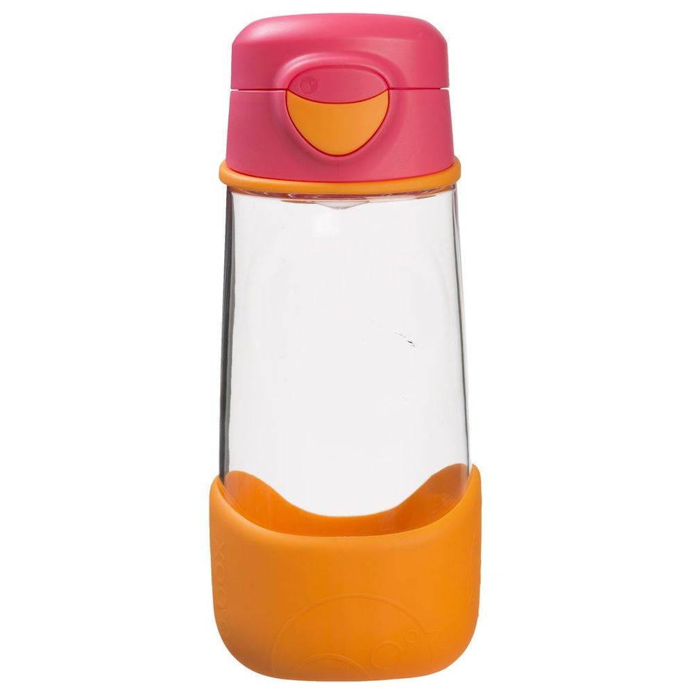 b.box Svačinový box střední + Sport lahev 450 ml - set růžový/oranžový