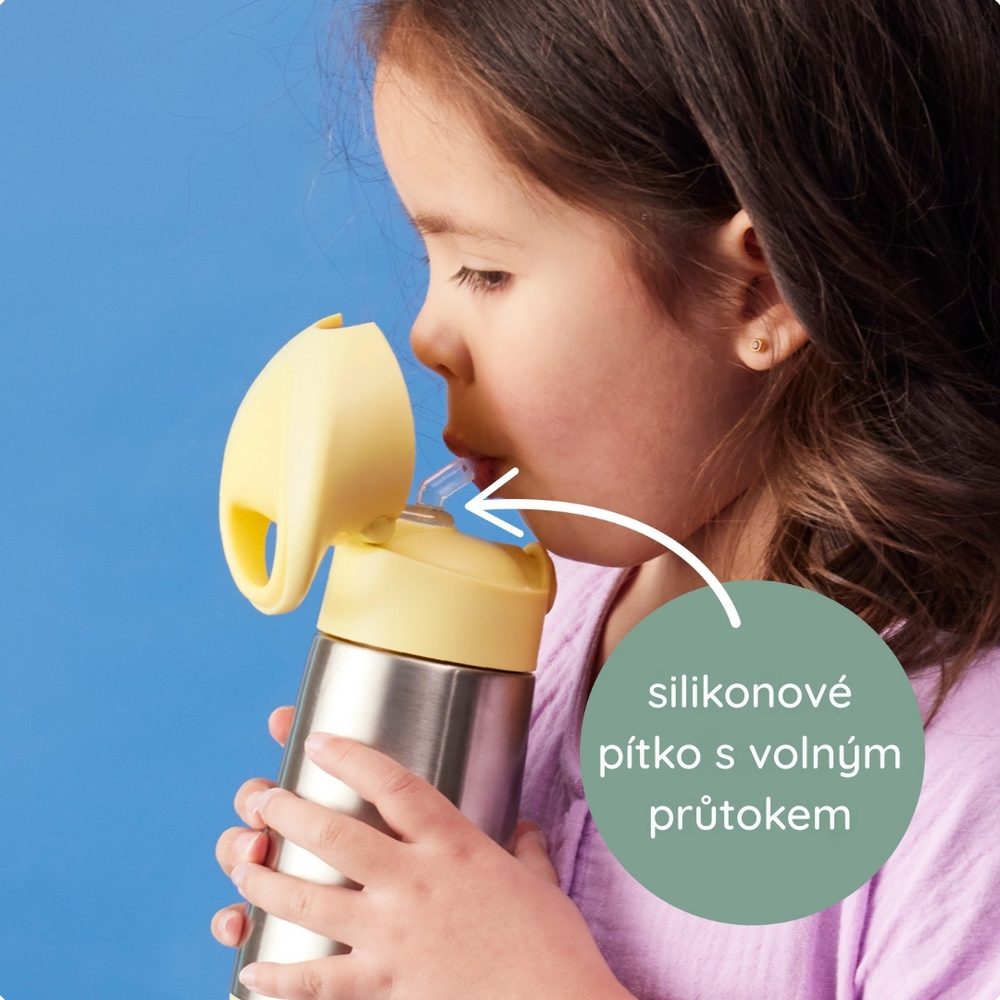 b.box Termoska na pití s brčkem 350 ml - béžová