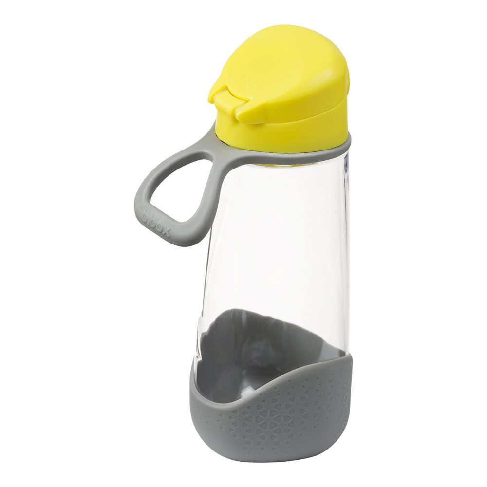 b.box Svačinový box střední + Sport lahev 600 ml - žlutá/šedá