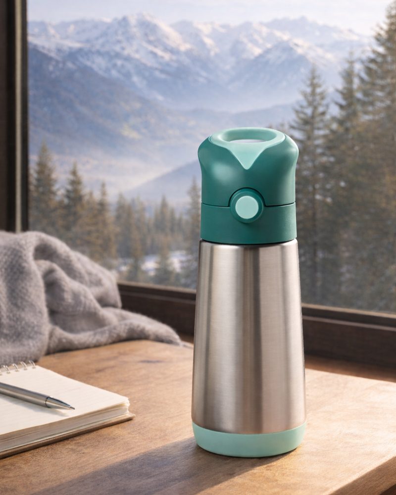 b.box Termoska na pití s brčkem 350 ml - emerald forest