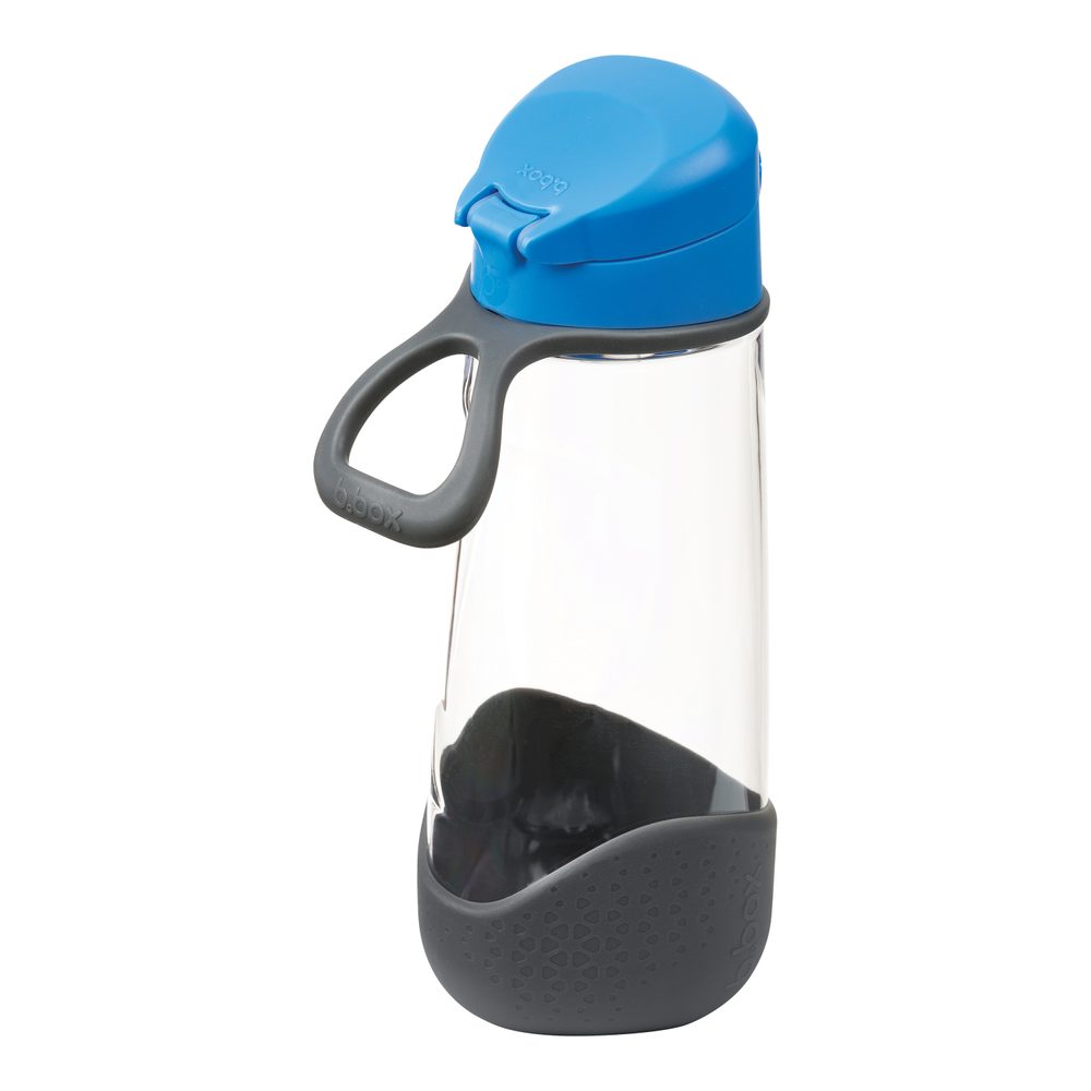 b.box Svačinový box střední + Lahev na pití sport 600 ml - modrá/šedá
