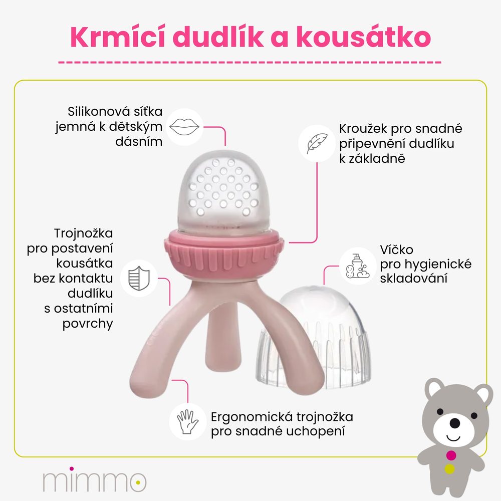 b.box Krmící dudlík a kousátko - světle růžové