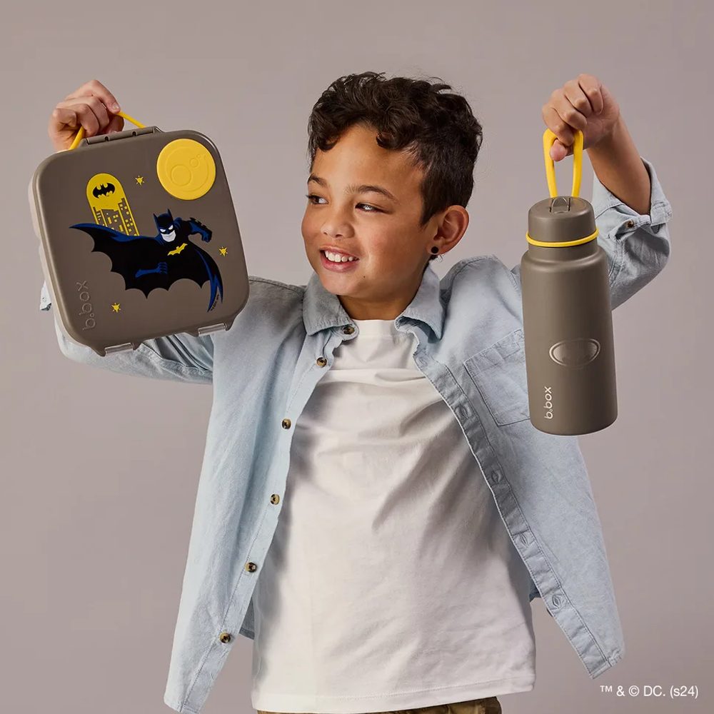 b.box Svačinový box velký + Nerezová termolahev 1l - set Batman | b.box
