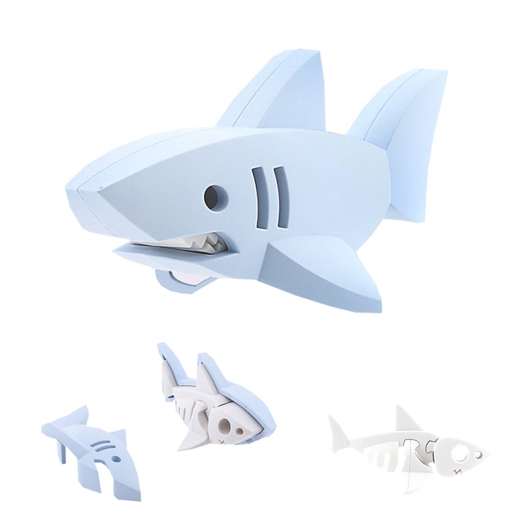ŽRALOK BÍLÝ magnetická skládací hračka s 3D modelem oceánu - Half Toys -  Hračky pro děti 3+ - - www.mimmo.cz - baví nás chytré a hezké věci
