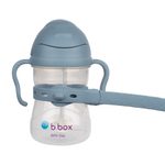 Hrnček so slamkou 240 ml + Univerzálny silikónový pásik - set modrý