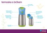 Termoska na pití s brčkem 350 ml - modrá/šedá