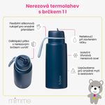 Nerezová termofľaša so slamkou 1l - lilac love