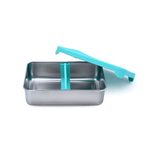 Nerezový Bento box 740 ml so silikónovým viečkom - modrý
