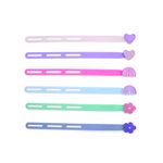 Silikónové gumičky na wrapy 6 ks – dúha, srdce