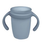 Silikonový hrneček s pítkem 240 ml - modrý