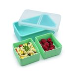 Silikonový bento box na svačinu 700 ml - modrý/mátový