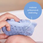 Dětský koupací kartáč s houbičkou - modrý