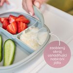 Delený tanierik s prísavkou 2v1 - modrý