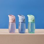 Láhev na pití s brčkem Junior 380 ml - spearmint