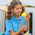 Fľaša Sport na pitie 600 ml - žltá/sivá