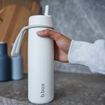 Nerezová termofľaša so slamkou 690 ml - white out