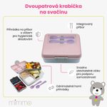 Dvoupatrová krabička na svačinu 1446 ml - Luxe růžová/béžová