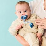 Silikonový klip na dudlík, 2 ks - sage/ocean