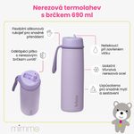 Nerezová termofľaša so slamkou 690 ml - pink paradise