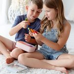 Sklenená nádoba na obed so silikónovým puzdrom 740 ml - ružová