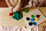 Učíme se barvy, dřevěná hračka, duhová