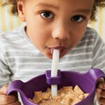 Miska s brčkem XL - fialová 500 ml