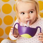 Miska s brčkem - fialová 250 ml