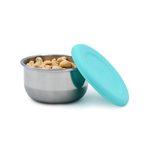 Nerezová dóza 89 ml so silikónovým viečkom 3ks - zelená/ modrá