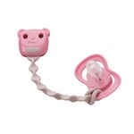 Set silikónových cumlíkov 0–6 m GLOW a klipov - ružový/béžový