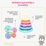 Skládací pyramida s kousátky, duhová