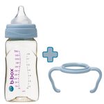 Antikoliková dojčenská fľaša 240 ml s držadlami - modrá