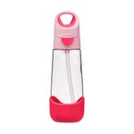 Svačinový box střední + Lahev s brčkem 600 ml - set flamingo fizz