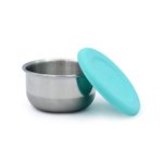 Nerezová dóza 89 ml so silikónovým viečkom 3ks - zelená/ modrá
