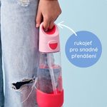 Fľaša na pitie so slamkou 600 ml - broskyňa