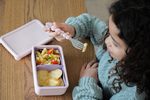 Silikónový bento box na desiatu 700 ml - ružový/fialový