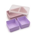 Silikónový bento box na desiatu 700 ml - ružový/fialový