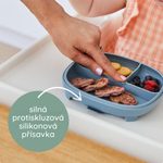 Delený tanierik s prísavkou 2v1 - modrý