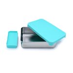 Nerezový Bento box 740 ml so silikónovým viečkom - modrý