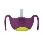 Miska s brčkem - fialová 250 ml